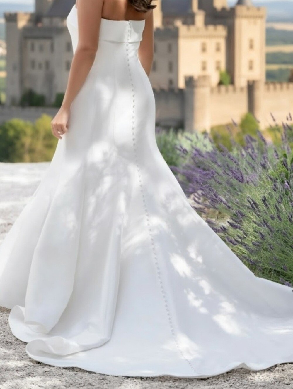 Allure W527 White Strapless Satin Mermaid Wedding Dress Size 22w - Picture 7 of 8